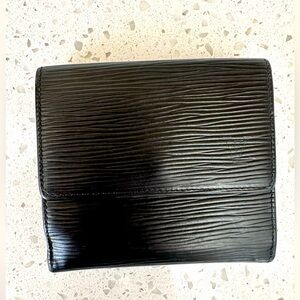 Auth Louis Vuitton Epi Porte Monnaie Billets Cartes Credit Wallet Black …